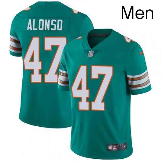 Mens Nike Miami Dolphins 47 Kiko Alonso Aqua Green Alternate Vapor Untouchable Limited Player NFL Jersey